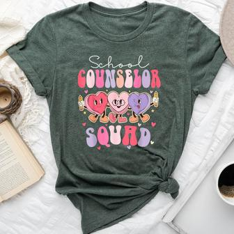 School Counselor Squad Retro Groovy Valentines Day Bella Canvas T-shirt - Monsterry UK