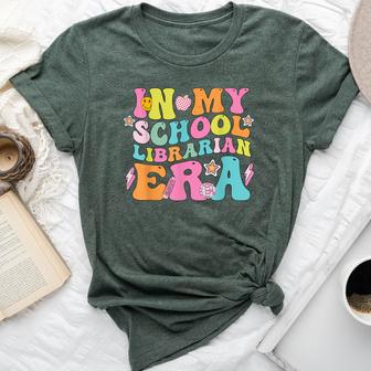 In My School Librarian Era Groovy Back To School Life Bella Canvas T-shirt - Thegiftio