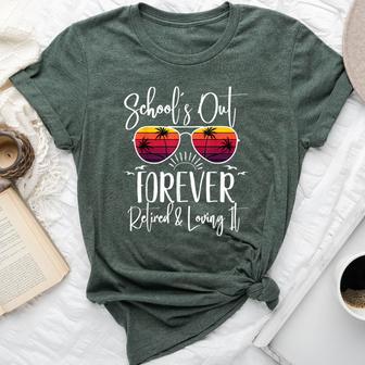 Schools Out Forever & Retired Teacher Retirement Summer Palm Bella Canvas T-shirt - Monsterry DE