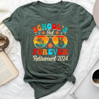 Schools Out Forever Retirement Teacher Retired Last Day 2024 Bella Canvas T-shirt - Seseable