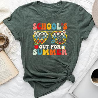 Schools Out For Summer Groovy Last Day Of School Teacher Bella Canvas T-shirt - Seseable