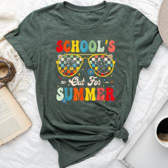 School's Out For Summer Groovy Sunglasses Last Day Of School Bella Canvas T-shirt - Seseable
