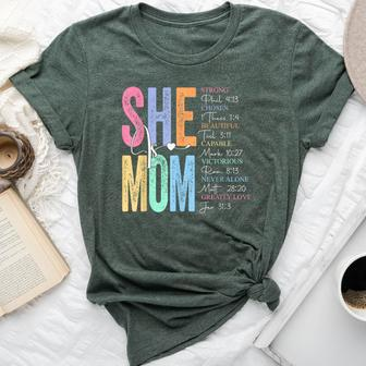 She Is Mom Religious Believe Verses Christian Bella Canvas T-shirt | Mazezy UK