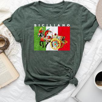 Siciliano Horse Folklore Italian Sicily Bella Canvas T-shirt - Monsterry