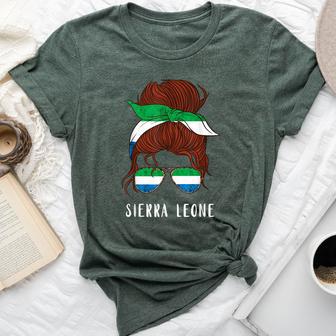 Sierra Leone Messy Hair Girl Sierra Leonean Roots Pride Bella Canvas T-shirt - Monsterry DE