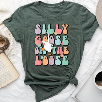 Silly Goose On The Loose Groovy Silliest Goose Lover Bella Canvas T-shirt - Seseable