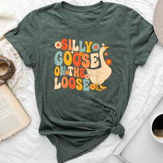 Silly Goose On The Loose Retro Groovy Bella Canvas T-shirt - Monsterry AU