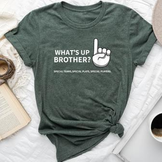 Sketch Streamer Whats Up Brother For Women Bella Canvas T-shirt | Mazezy DE