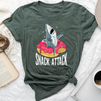 Snack Attack Doughnut Float Shark Women Bella Canvas T-shirt - Monsterry DE