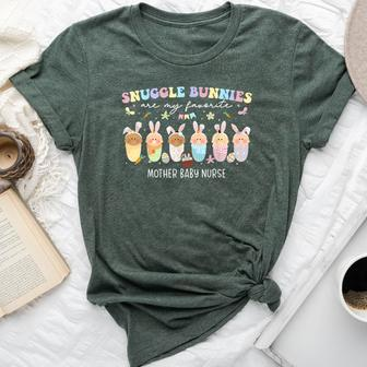 Snuggle Bunnies Are My Favorite Easter Mother Baby Nurse Bella Canvas T-shirt | Mazezy