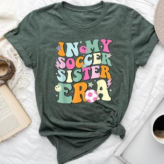 In My Soccer Sister Era Groovy Retro Cute Proud Soccer Sis Bella Canvas T-shirt - Seseable