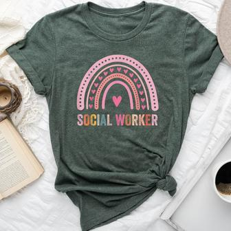 Social Worker Rainbow 2023 School Social Worker Outfit Bella Canvas T-shirt - Monsterry