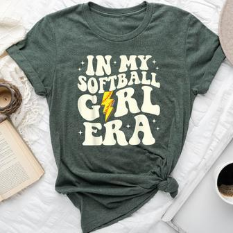 In My Softball Girl Era Retro Groovy Softball Girl Bella Canvas T-shirt - Seseable