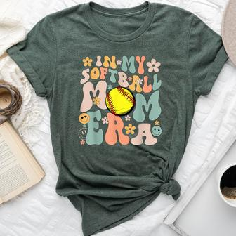 In My Softball Mom Era Mom Groovy Life Game Day Vibes Mama Bella Canvas T-shirt - Seseable