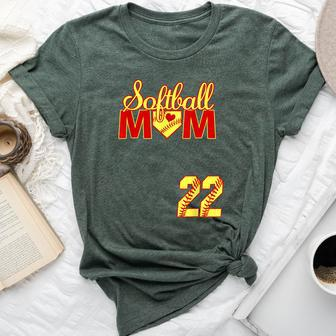 Softball Mom Mother's Day 22 Fastpitch Jersey Number 22 Bella Canvas T-shirt - Monsterry UK