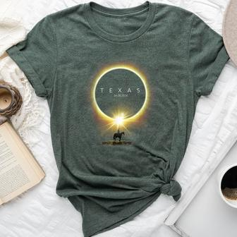 Solar Eclipse 2024 Totality Seen From Texas For Horse Lovers Bella Canvas T-shirt - Monsterry AU