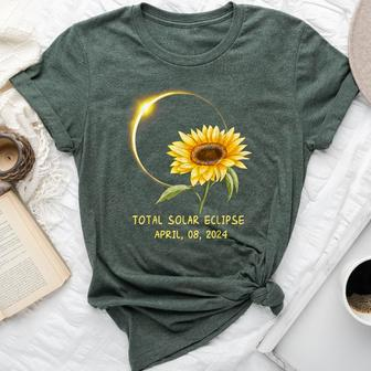 Solar Eclipse Sunflower April 8 2024 Bella Canvas T-shirt - Seseable