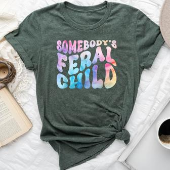 Somebody's Feral Child Toddler Girl And Boy Quotes Bella Canvas T-shirt | Mazezy