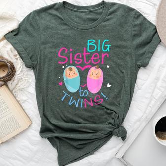 Soon To Be Big Sister To Twins Baby Boy Girl 2024 Reveal Bella Canvas T-shirt - Monsterry AU