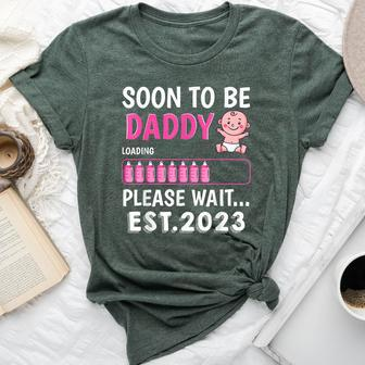 Soon To Be Daddy Est 2023 Baby Shower Girl Loading Family Bella Canvas T-shirt - Monsterry UK