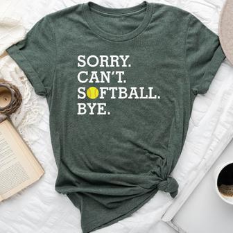 Sorry Can't Softball Bye Girl's Women's Softball Bella Canvas T-shirt - Thegiftio UK