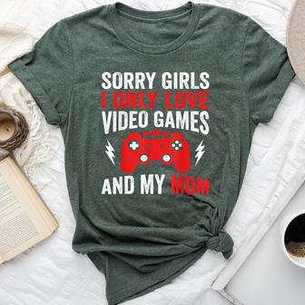 Sorry Girls I Only Love Video Games & My Mom Valentines Day Bella Canvas T-shirt | Mazezy AU