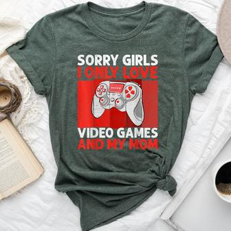 Sorry Girls I Only Love Video Games And My Mom Valentine Boy Bella Canvas T-shirt - Seseable