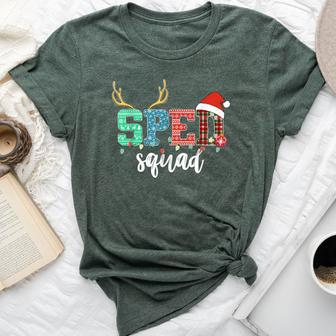 Sped Squad Christmas Special Education Teacher Santa Hat Bella Canvas T-shirt | Mazezy