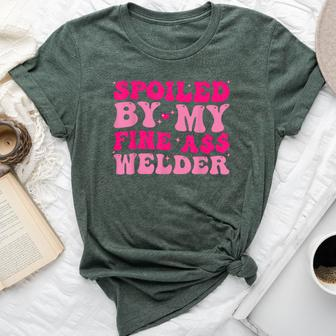 Spoiled By My Fine Ass Welder Welder's Wife Girlfriend Humor Bella Canvas T-shirt - Monsterry UK