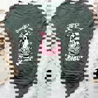 Spooky Ghoul Summer Cute Ghost Flamingo Summer Vibes Beach Bella Canvas T-shirt | Mazezy