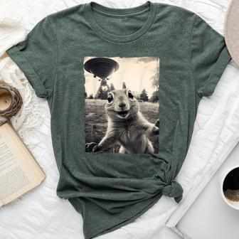 Squirrel Selfie With Ufos Squirrel Mom Squirrel Lover Bella Canvas T-shirt - Seseable