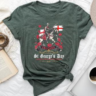 St Georges Day Outfit Idea For & Novelty English Flag Bella Canvas T-shirt - Seseable