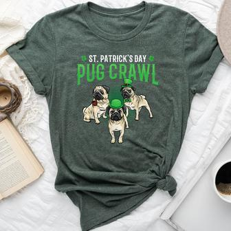 St Patrick's Day Parade Of Pug Crawl Dog Lovers Pug Mom Dad Bella Canvas T-shirt - Monsterry