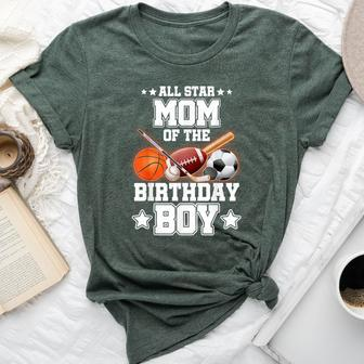 All Star Mom Of The Birthday Boy Sports 1St Family Party Bella Canvas T-shirt - Monsterry