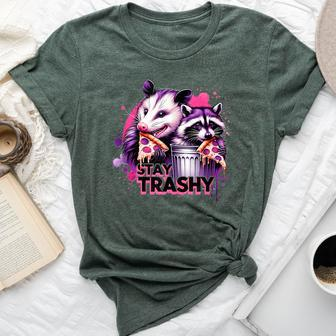 Stay Trashy Raccoon And Opossum Meme Sarcastic Bella Canvas T-shirt - Monsterry DE