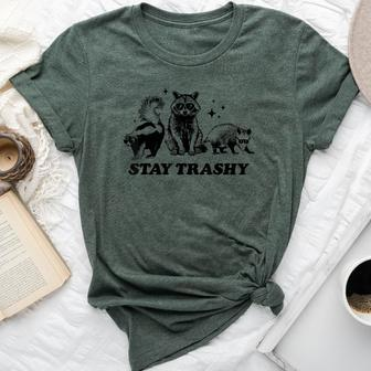 Stay Trashy Raccoon Opossum Skunk Trash Panda Meme Bella Canvas T-shirt | Mazezy
