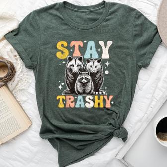 Stay Trashy Raccoon Possum Skunk Groovy Meme Bella Canvas T-shirt - Monsterry DE