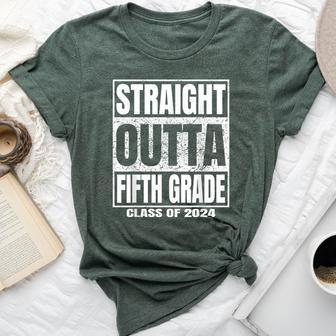 Straight Outta Fifth Grade Graduation Class 2024 5Th Grade Bella Canvas T-shirt - Monsterry