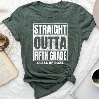 Straight Outta Fifth Grade Graduation Class 2024 5Th Grade Bella Canvas T-shirt - Monsterry UK