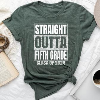 Straight Outta Fifth Grade Graduation Class Of 2024 Bella Canvas T-shirt | Mazezy