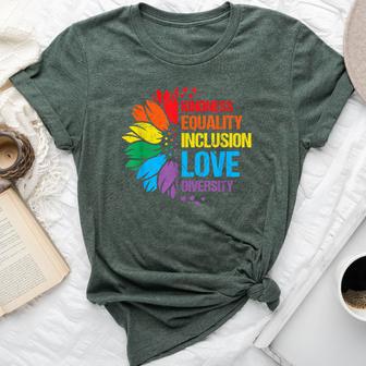 Sunflower Kindness Equality Inclusion Diversity Love Bella Canvas T-shirt - Monsterry DE