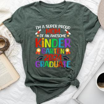 Super Proud Mom Of Awesome Kindergarten 2024 Graduate Bella Canvas T-shirt - Monsterry UK