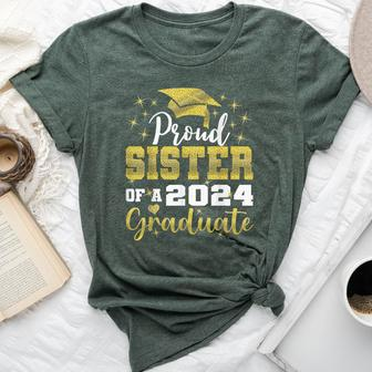 Super Proud Sister Of 2024 Graduate Awesome Family College Bella Canvas T-shirt | Mazezy