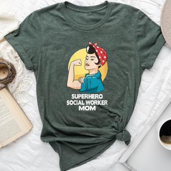 Superhero Social Worker Mom Social Worker Bella Canvas T-shirt - Monsterry AU