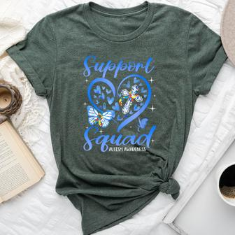 Support Squad Heart Christian Cross Autism Awareness Bella Canvas T-shirt - Seseable
