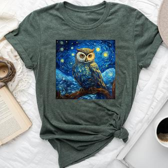 Surreal Starry Night Owl Bella Canvas T-shirt - Monsterry AU