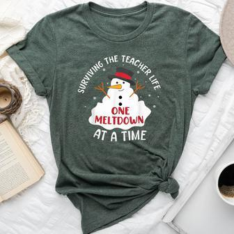 Surviving The Teacher Life One Meltdown At A Time Bella Canvas T-shirt | Mazezy
