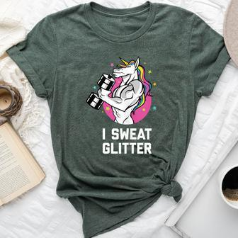 I Sweat Glitter Muscle Unicorn Workout Gym Men Bella Canvas T-shirt - Monsterry DE