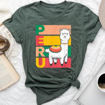 Sweet Llama Peru Illustration For A Peruvian Bella Canvas T-shirt - Thegiftio UK