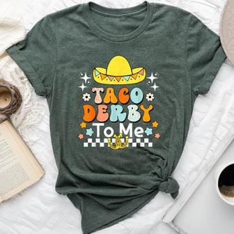 Taco Derby To Me Groovy Cinco De Mayo Derby Horse Race Bella Canvas T-shirt - Seseable